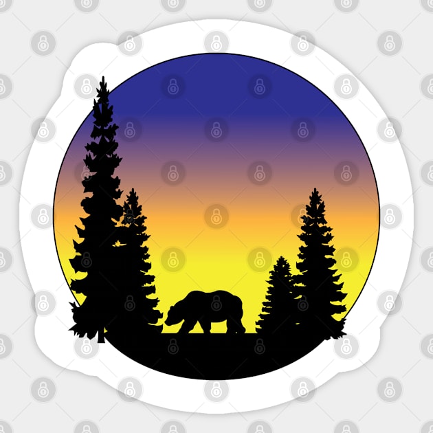 Walking Bear Sticker by DickinsonDesign